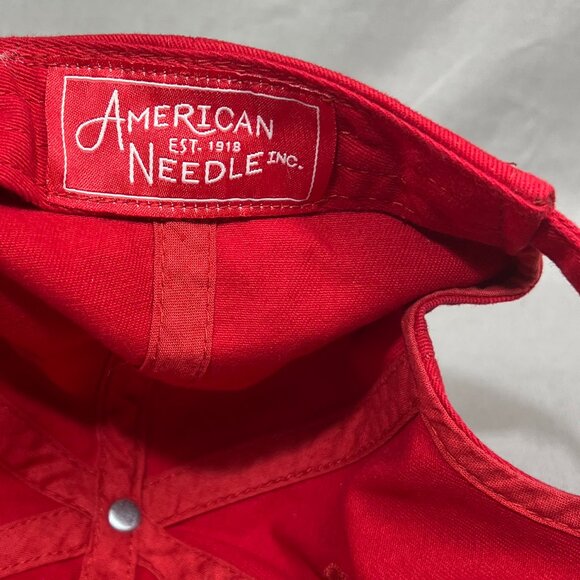 Rainier Beer American Needle Strapback Hat Red Slouch Adjustable USA Dad Mens - Picture 10 of 16